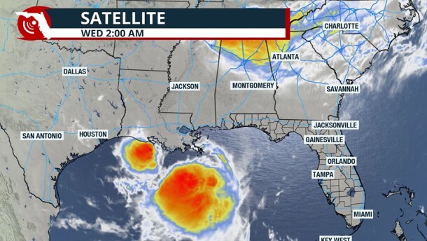 Satellite photo of Tropical Storm Bertha.