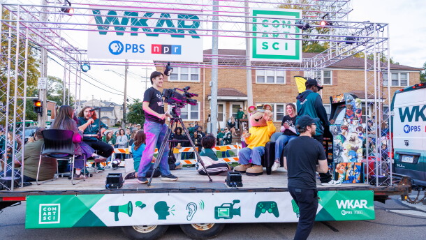 WKAR and the College of Communication Arts and Sciences collaborated on their float for the Michigan State University Homecoming Parade in East Lansing, Mich., on Oct. 9, 2026.