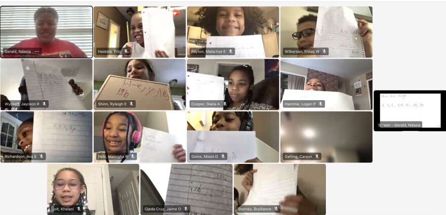 Guilford County Schools students learn remotely.