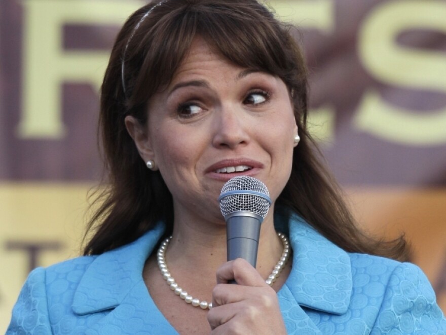 Delaware Republican Senate candidate Christine O'Donnell delivers remarks at the Tea Party Express rally in 2010. Some say Republicans threw away votes by nominating ultra-conservative O'Donnell.