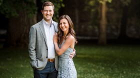 An engagment photo of Robert Uhl and Elizabeth Weir.