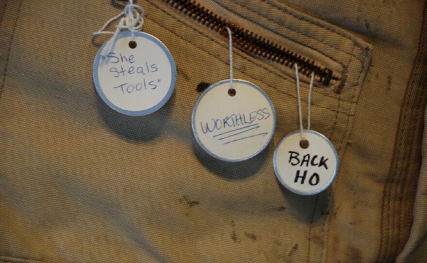 These are a few of the tags that adorn Eisenberg's piece called Stella.