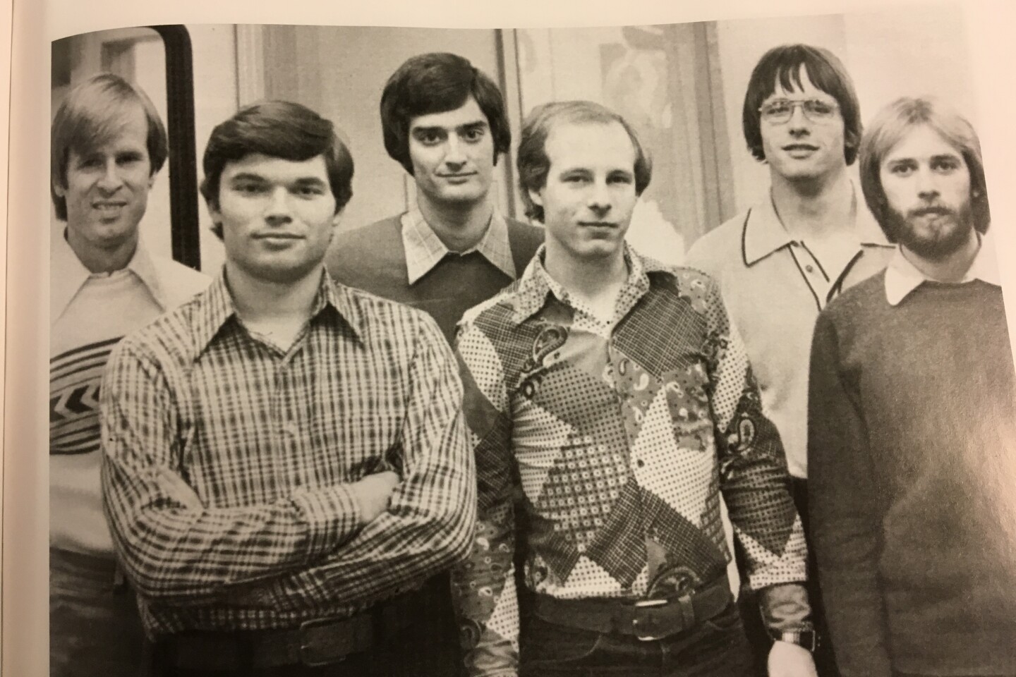 Six male college students circa 1970s
