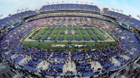 U.S. Military Academy cadets march onto M&T Stadium in Baltimore, Md. before the 115th Army-Navy football game Dec. 13, 2014.