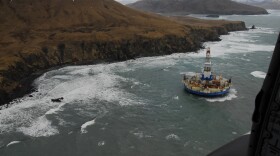 The drilling rig Kulluk was grounded in 2013 after efforts by U.S. Coast Guard and tug vessel crews to move the vessel to a safe harbor during a winter storm during a tow from Dutch Harbor, Alaska, to Everett, Wash.