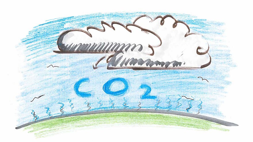C02 layer beneath the clouds