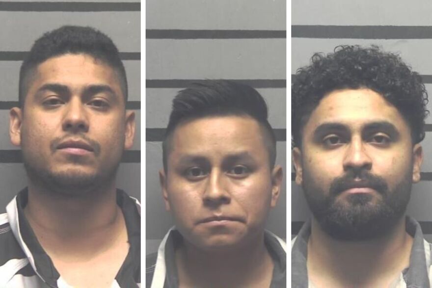 Left to right: Neville Mayorga-Rosales, Manuel Sente-Tevelan, Jose Gomez-Iras (Courtesy of Hopkins County Jail)
