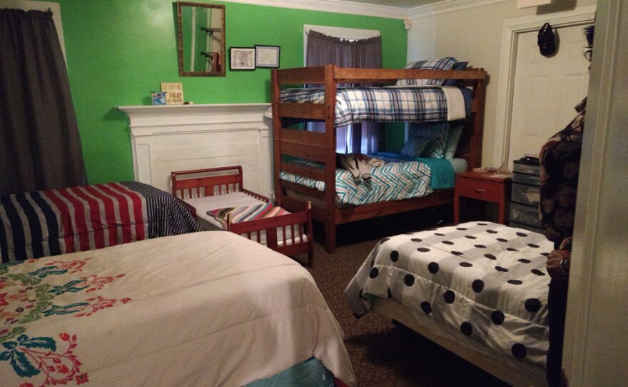 One of the bedrooms at Gracious Hands. The transitional home houses up to 5 women and their children at a time. 