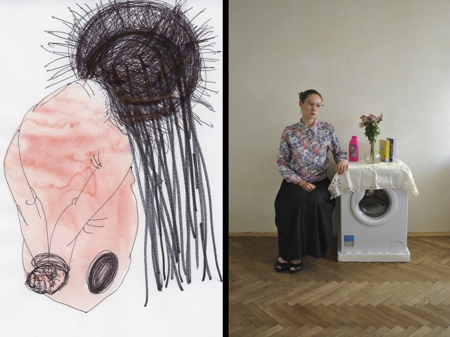 "Lviv Diary No. 069" by Vlada Ralko (left) and "Photo No. 4" by Kateryna Yermolaeva