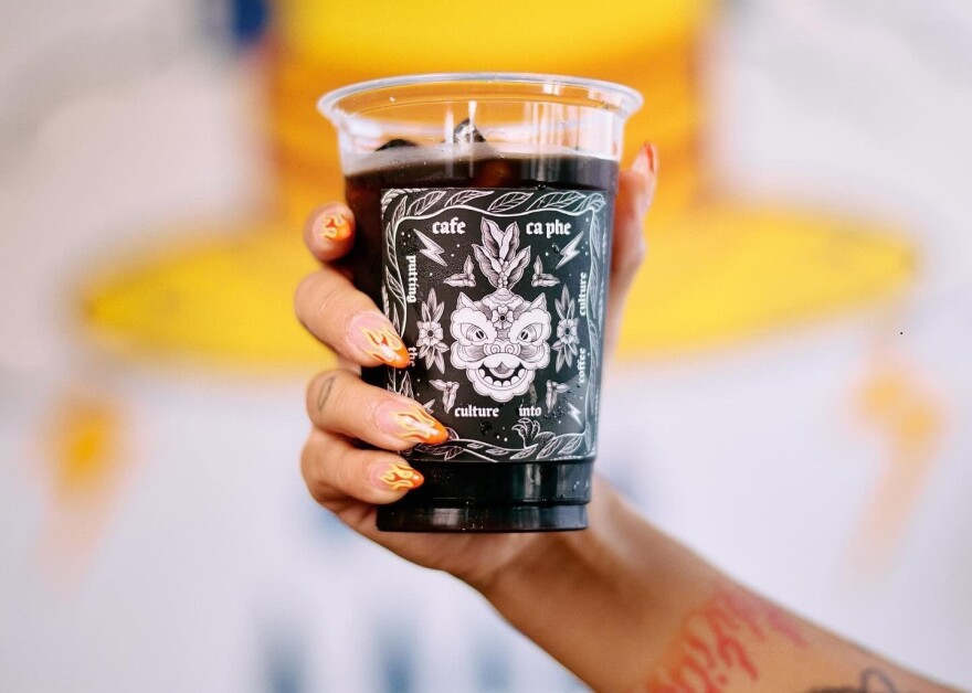 An iced coffee