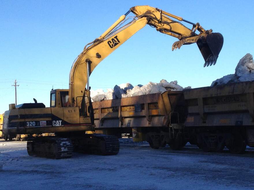 That trail full of Fairbanks snow? Anchorage didn't use any of it. (Photo by Ben Matheson / Alaska Public Media)