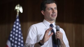 Pete Buttigieg speaks to residents during a campaign stop at the VFW club on November 4, 2019, in Algona, Iowa. (Scott Olson/Getty Images)