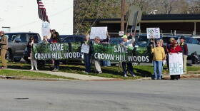 Protestors of the VA's development plans at Crown Hill gathered in November, 2016.