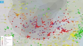 A Wednesday screenshot of the air quality map.