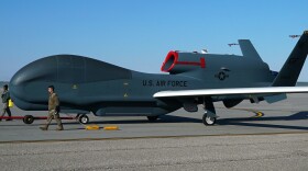 An RQ-4 Global Hawk is towed across the flight line on Grand Forks Air Force Base, N.D., on Oct. 23, 2020. The Global Hawk is the primary aircraft housed permanently at the 319th Reconnaissance Wing, whose primary mission is intelligence, surveillance and reconnaissance.
