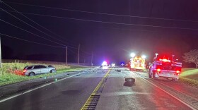 The crash scene on State Road 162 in Spencer County, Monday, April 27, 2026