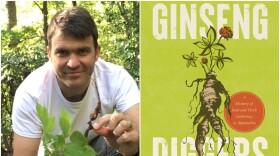 Luke Manget with the cover of “Ginseng Diggers”