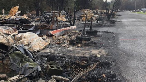 Damage to homes from a fire