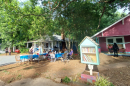 Residents gathered for a community meal hosted by QC Family Tree.