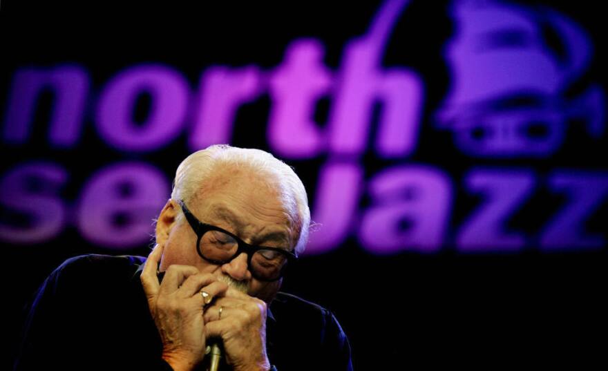 Toots Thielemans performs at the North Sea Jazz Festival in the Netherlands in 2005.