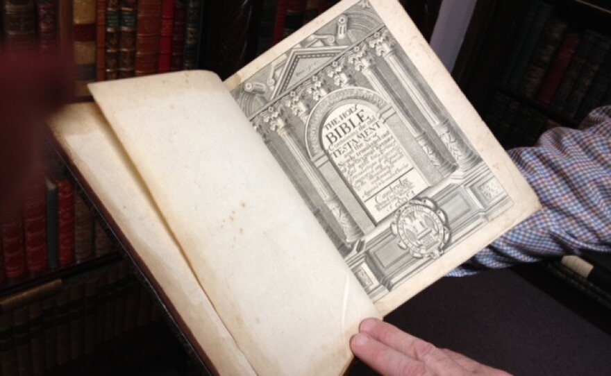 Cozzi displays one of his oldest bible's