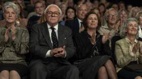 Anthony Hopkins as Nicholas Winton and Henrietta Garden as Vera Gissing in "One Life." (Courtesy of Bleecker Street)