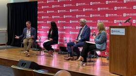 (From left to right) Don Lamb, Christy Wright, Dave Parrot, and Jillian Turner host a panel on the global impact of America's heartland.