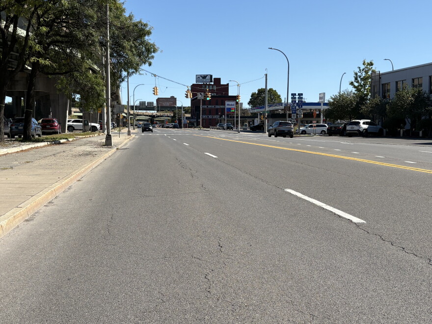 This stretch of Erie Blvd. in near the Erie Canal Museum will be dug up to install the stormwater trunkline.