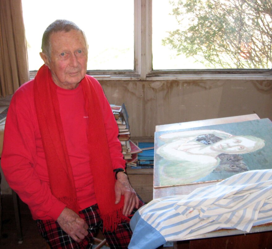 Tooker, pictured in his studio in 2009, painted right up until the end of his life.