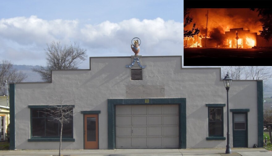 Another loss in Talent, Oregon. The Malmgren Seed Company building built c1925 or so, on what was then the Pacific Highway. It was later a lumber yard. In more recent years it was Southern Oregon Clay, supporting the local art community and later became a gallery. Gone.