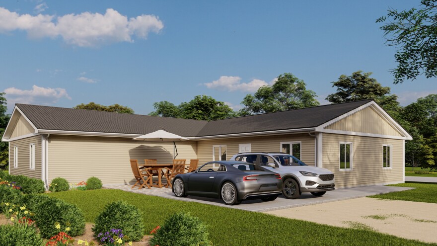 An exterior rendering of the Foxhaven development planned for LaPrairie.