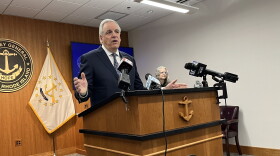 Attorney General Peter Neronha makes a point while discussing RI's healthcare crisis. Ian Donnis/Ocean State Media