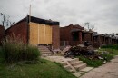 Destroyed homes line San Francisco Avenue on Monday, May 19, 2025, in north St. Louis — days after an EF-3 tornado ripped through the city.