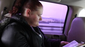 Jamie Heidenreich rides back to Hoquiam after getting methadone treatment in Olympia, Wash. It's an hour each way.