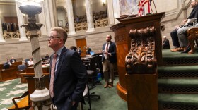 Senate President Pro Tem Caleb Rowden, R-Columbia, walks the floor during session on Thursday, Jan. 25, 2024, in Jefferson City. Senate Republican leadership has clashed with members of the Missouri Freedom Caucus holding up business. 