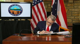 Gov. Mike DeWine tweeted out this photo of him signing a bill on addiction treatment drugs. His office didn't share a photo of him signing HB 272, which he signed the same day.