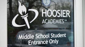 A door at Hoosier Academy Virtual Charter School in Indianapolis.