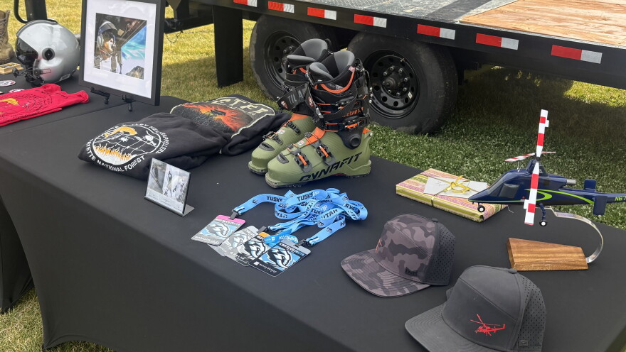 A table display's the things that shaped Ryan Cutter's life at a celebration of life Oct. 24, 2026, at the Utah Olympic Park.