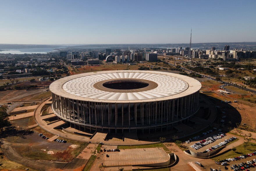 The Brazilian women's soccer team played a friendly game against Chile ahead of the World Cup at Mané Garrincha stadium in Brasília, Brazil, on July 2.