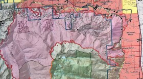 Map of the Lolo Peak Fire generated via infrared sensing flight, current as of Sunday morning, August 20