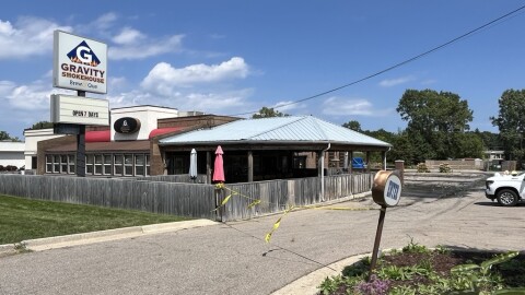 A restaurant blocked off by caution tape