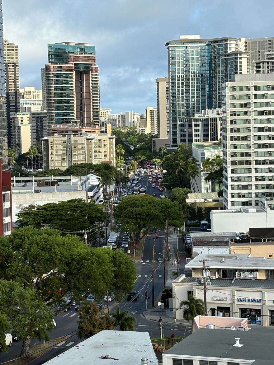 Traffic in Honolulu moved extremely slowly as people fled coastal areas on July 29, 2025.