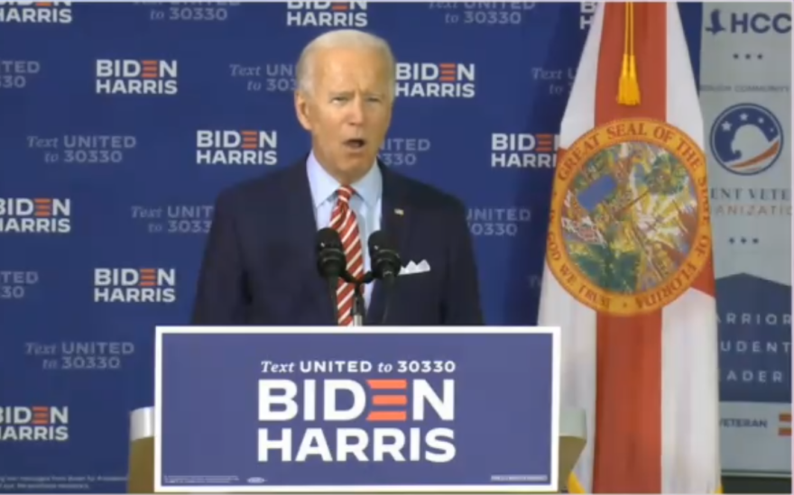 Joe Biden speaks at a veterans event in Tampa