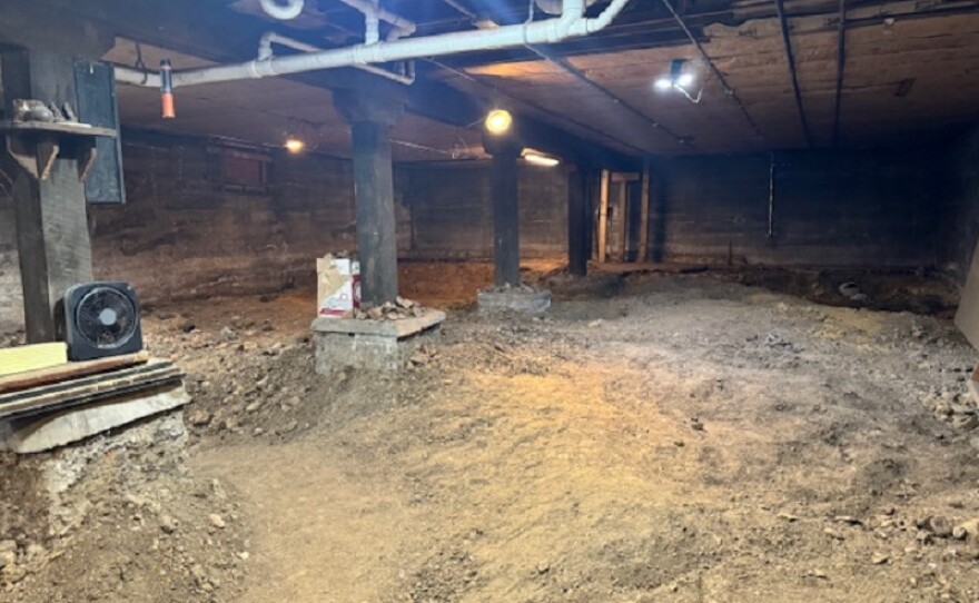 The basement where all the digging took place