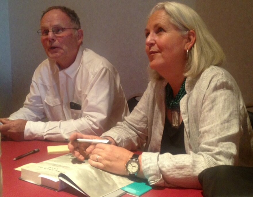 Terry Tempest Williams, right, with her husband Brooke, at a July 2016 reading in Missoula.