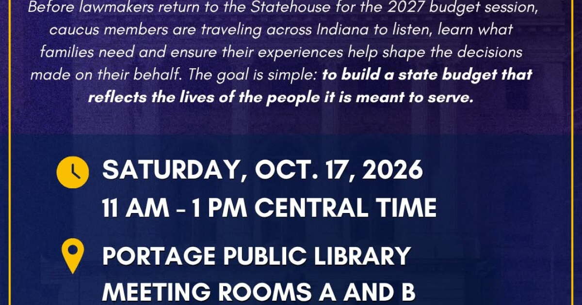 Indiana Senate Democrats to Wrap Up Statewide Listening Tour in Portage