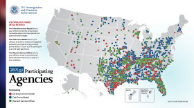 Map of all agencies participating in the 287(g) program