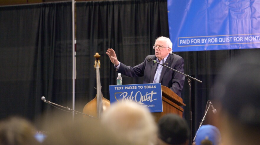 Sen. Bernie Sanders campaigns for Rob Quist in Missoula, May 20, 2017.