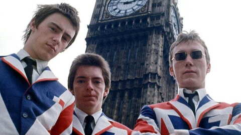 The Jam standing in front of Big Ben in London