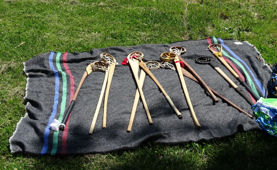 Some players brought their own sticks, others used Sapatis Menomin's creations.